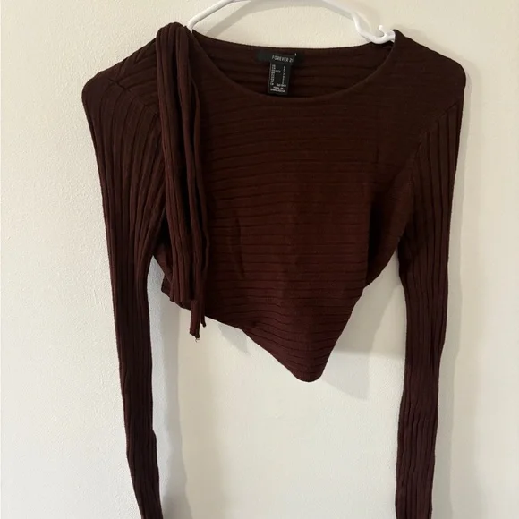 Forever 21 Chocolate Ribbed Knit Top - Picture 1 of 1